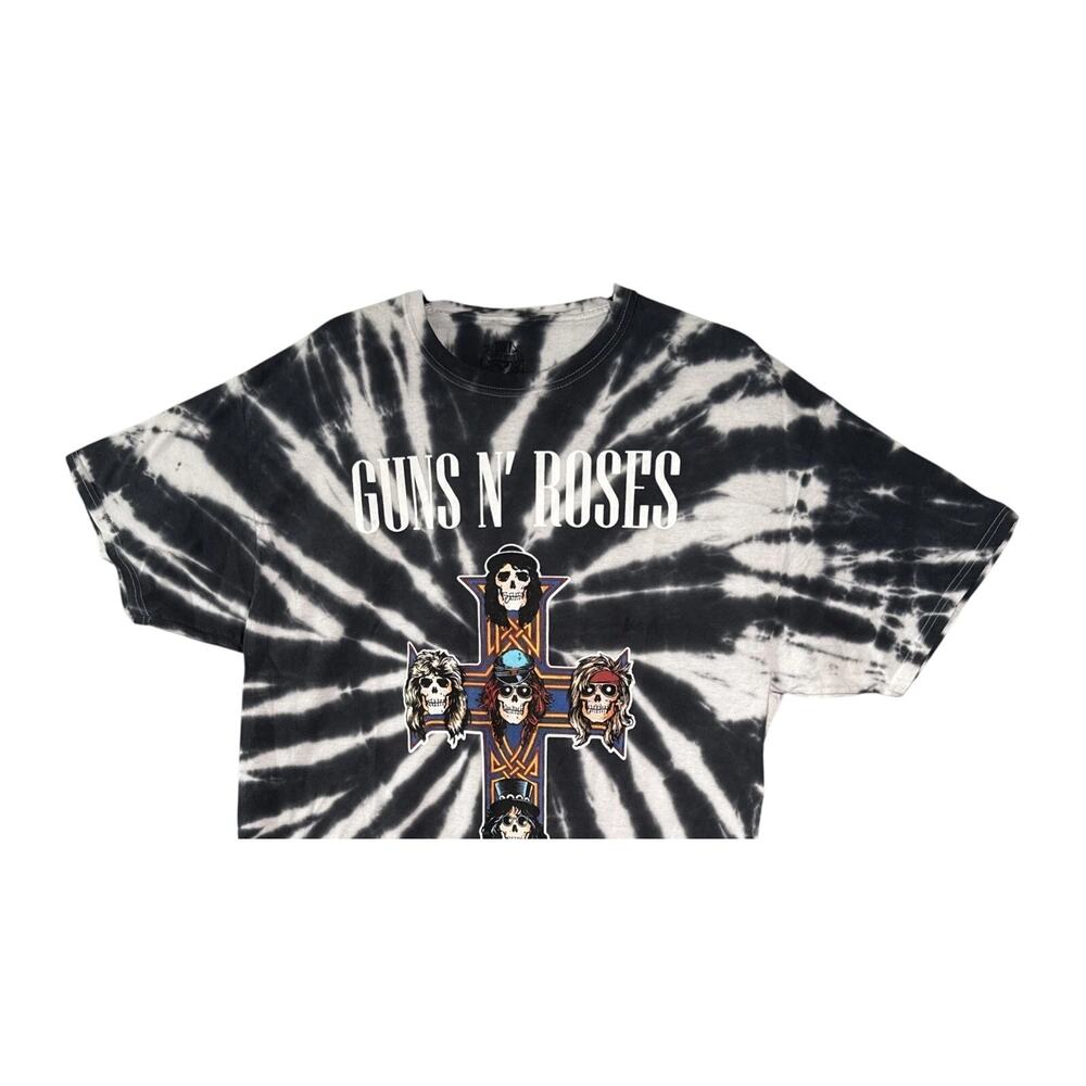 Guns N Roses Vintage Style Tie Dye Appetite for Destruction TShirt L Black White - Picture 3 of 14